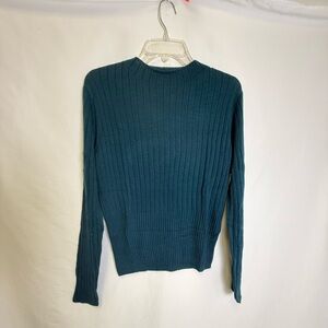 Banana Republic Factory Merino Wool Ribbed Sweater in Teal Shadow NWT sz L